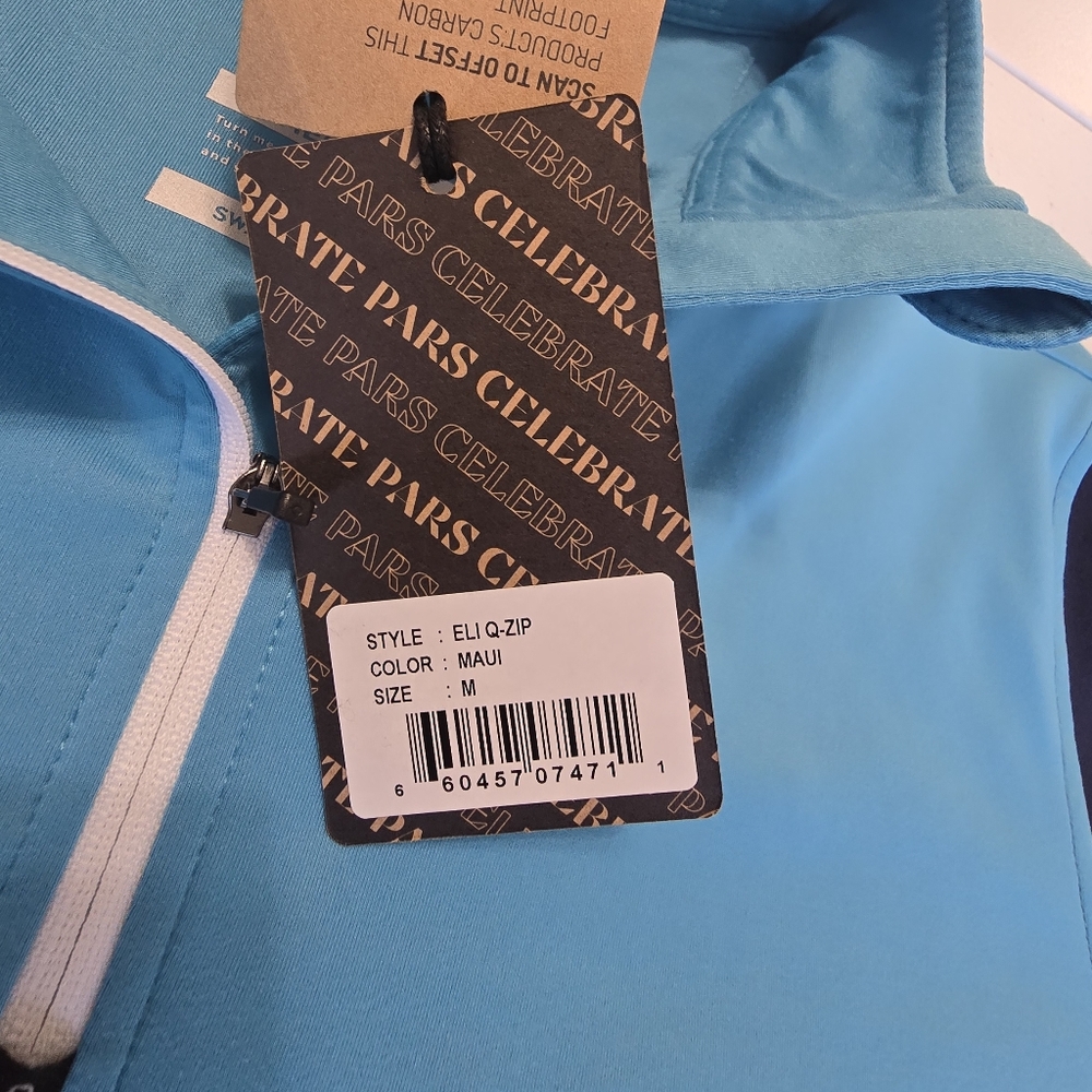 Swannies Eli 1/4 Zip Men's Pullover Maui Blue Medium NWT Golf - Picture 12 of 12